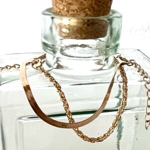 Gold Tone Chain Bracelet Set